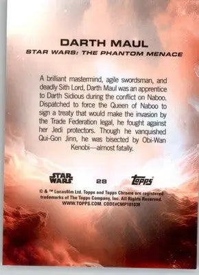 Darth Maul - 2025 Topps Chrome Star Wars - #28 - Non_sport - Star Wars Card Single