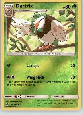 Dartrix - Cosmic Eclipse - 19/236 - Reverse Holo LP Pokemon - Pokémon Card Single