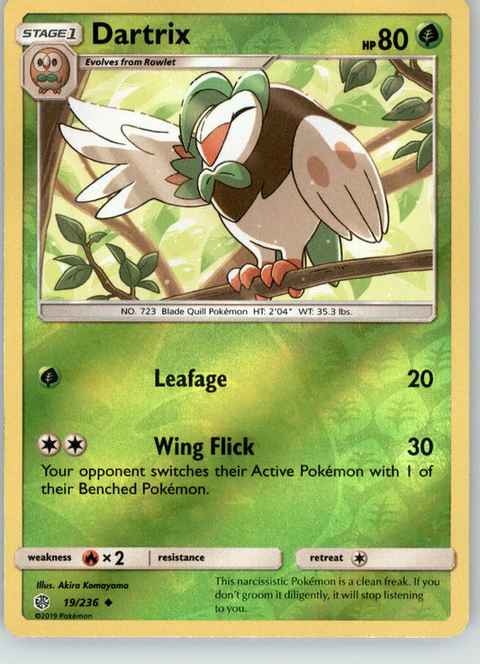 Dartrix - Cosmic Eclipse - 19/236 - Reverse Holo LP Pokemon - Pokémon Card Single