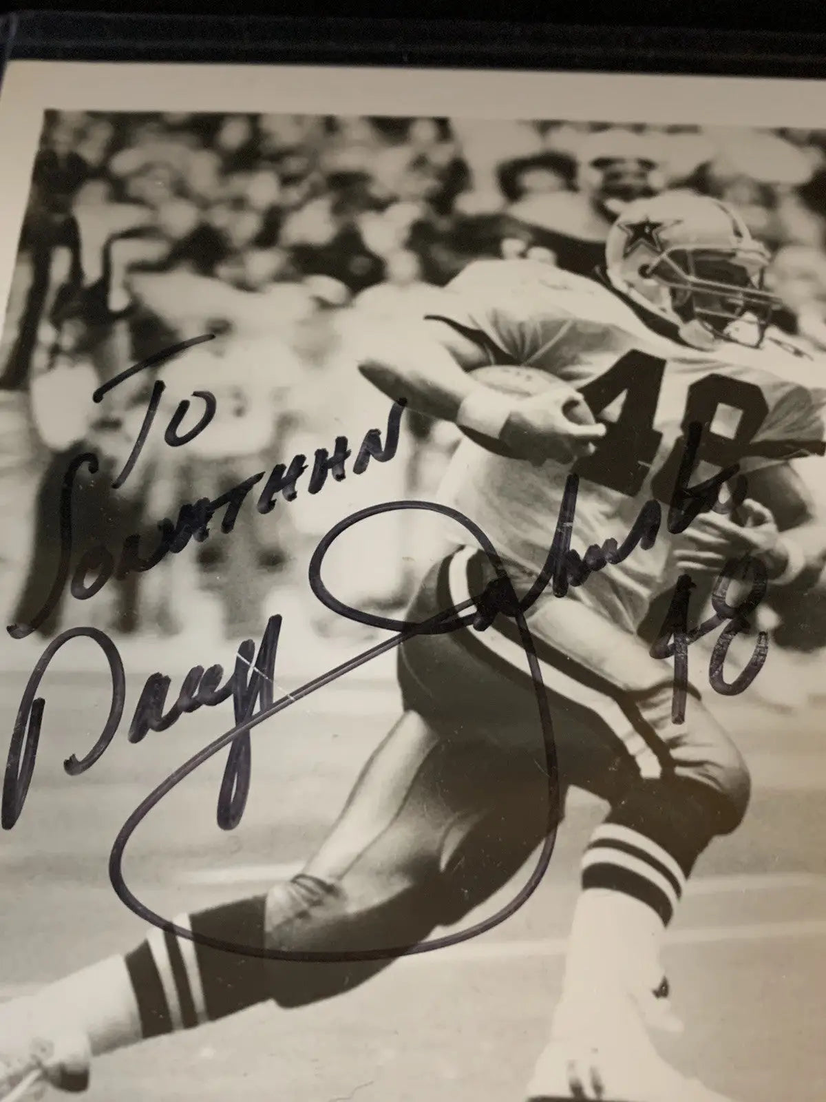 Daryl Moose Johnston signed 5x7 photo for Dallas Cowboys fans and collectors
