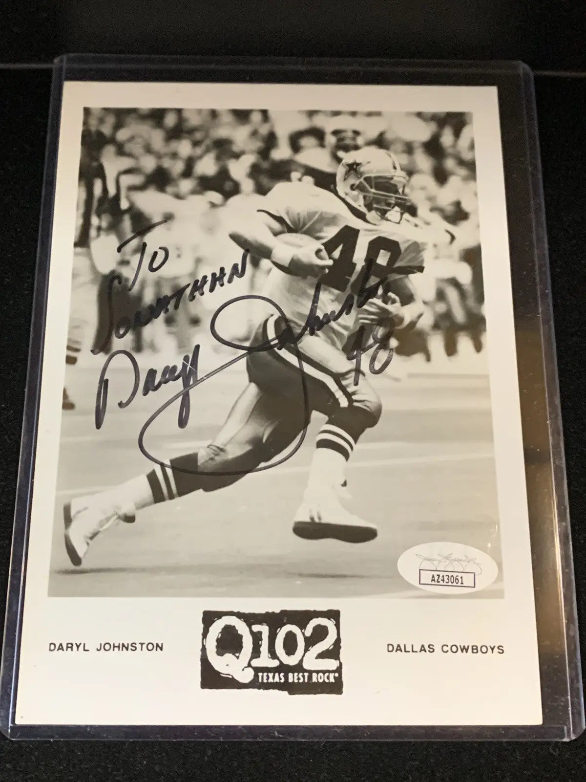 Daryl Moose Johnston signed 5x7 photo of Dallas Cowboys memorabilia for collectors