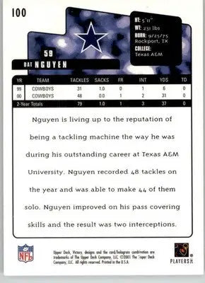 Dat Nguyen - 2001 Upper Deck Victory - #100 - Football - Football Card Single