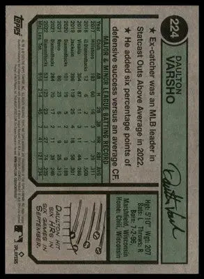 Daulton Varsho 2023 Topps Heritage #224 Toronto Blue Jays - Baseball Card Single