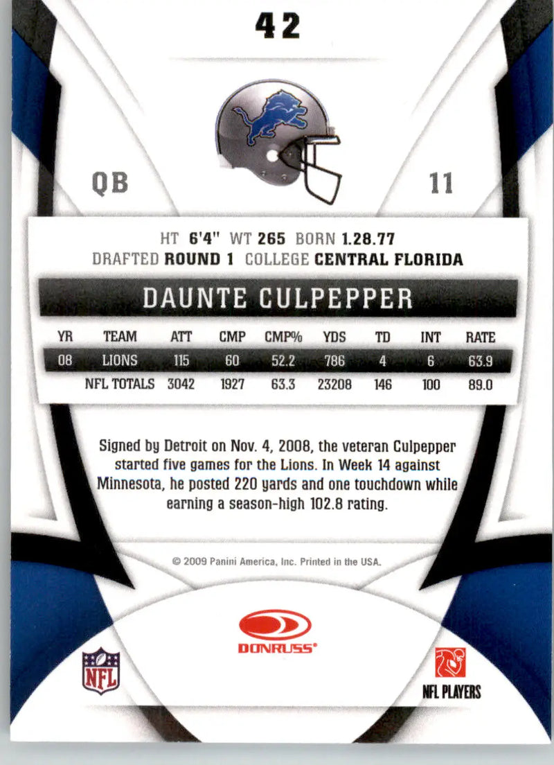 Daunte Culpepper - 2009 Donruss Certified - #42 - Football - Football Card Single