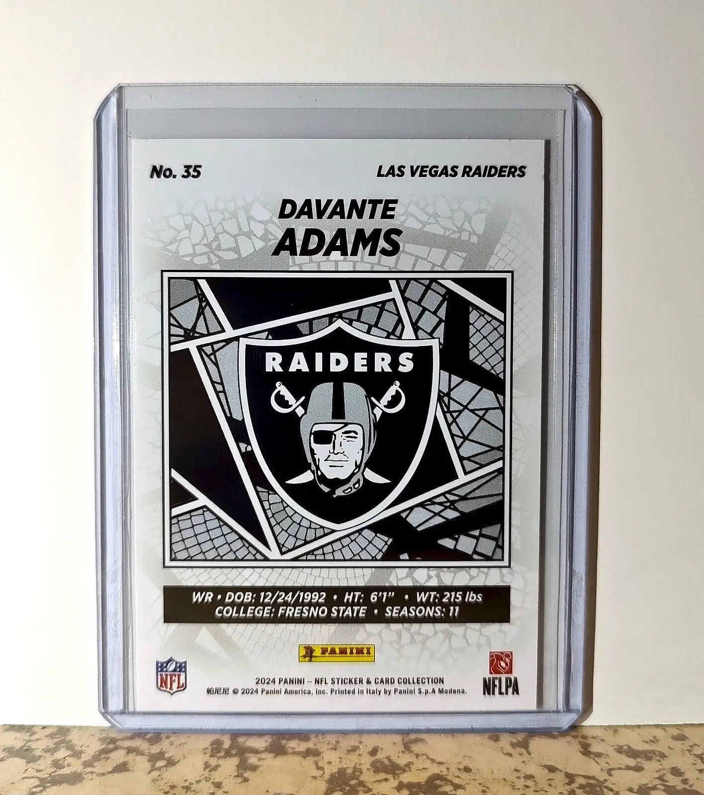 Davante Adams 2024 Panini NFL #35 Sticker Card Las Vegas Raiders - Football Card Single