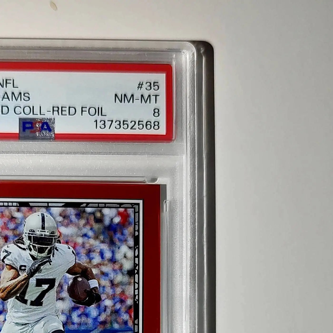 Davante Adams 2024 Panini Sticker Collection 097/299 #35 Red Foil PSA 8 NM-MT