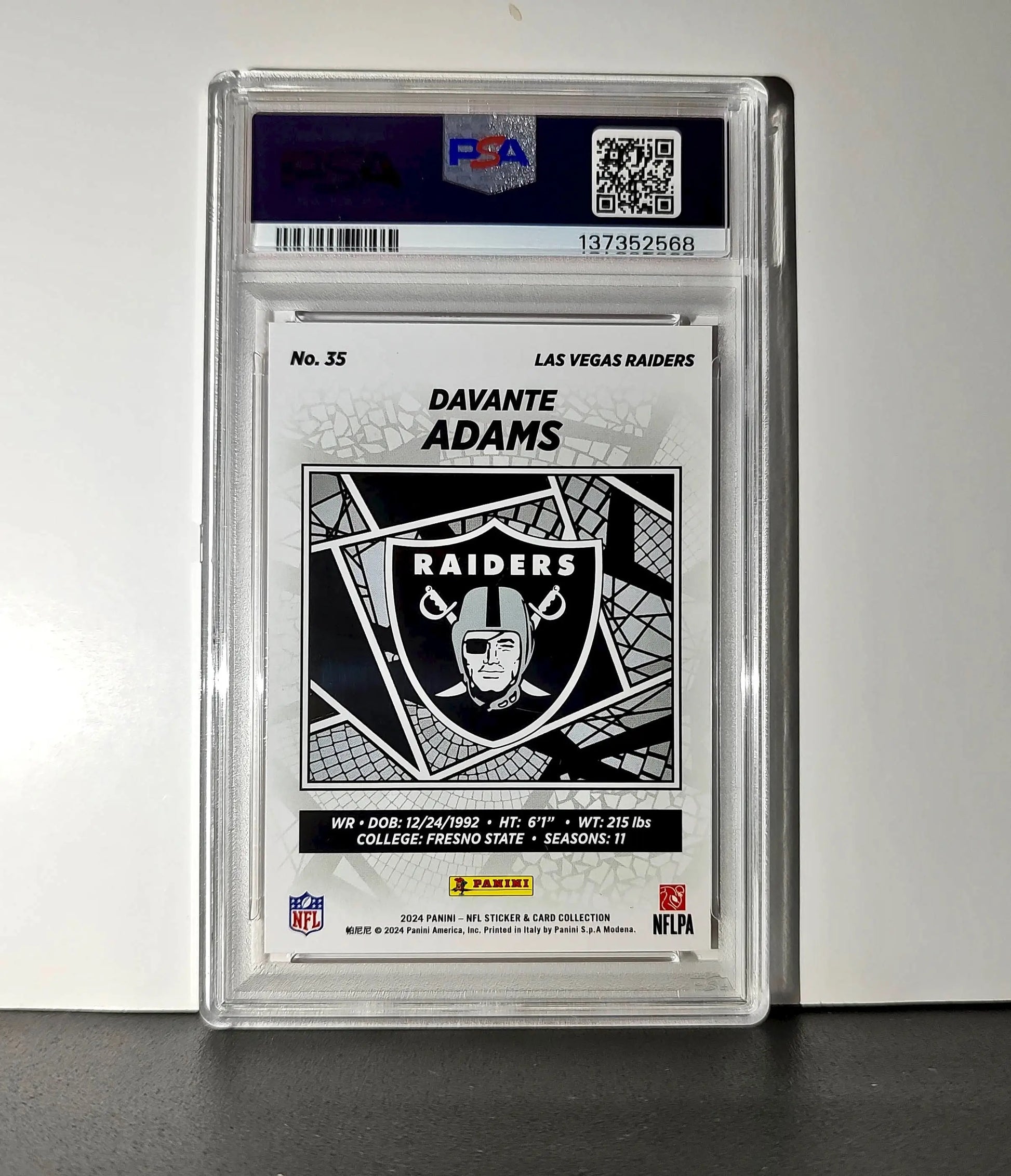 Davante Adams 2024 Panini Sticker Collection 097/299 #35 Red Foil PSA 8 NM-MT