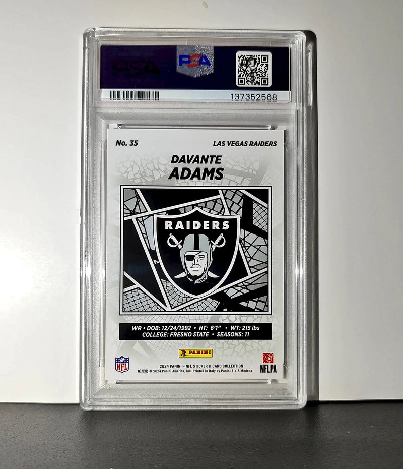 Davante Adams 2024 Panini Sticker Collection 097/299 #35 Red Foil PSA 8 NM-MT