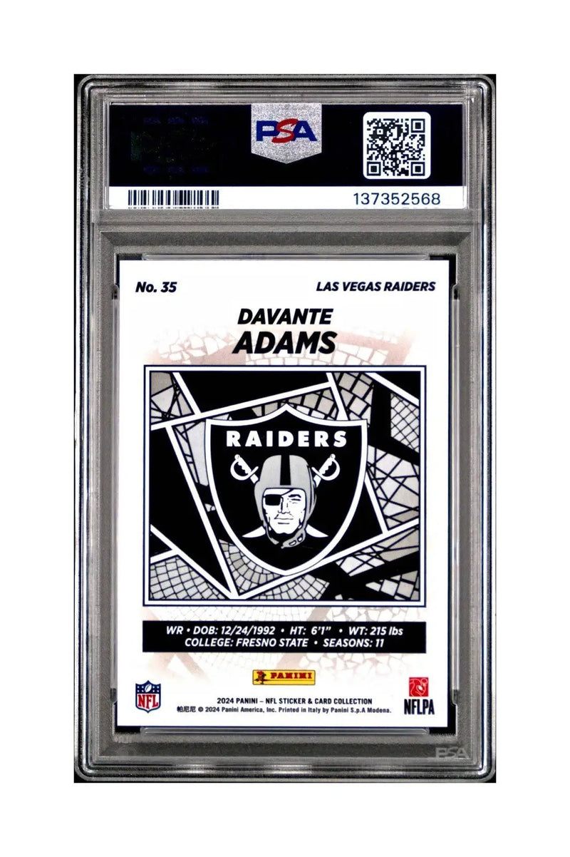 Davante Adams 2024 Panini Sticker Collection 097/299 #35 Red Foil PSA 8 NM-MT