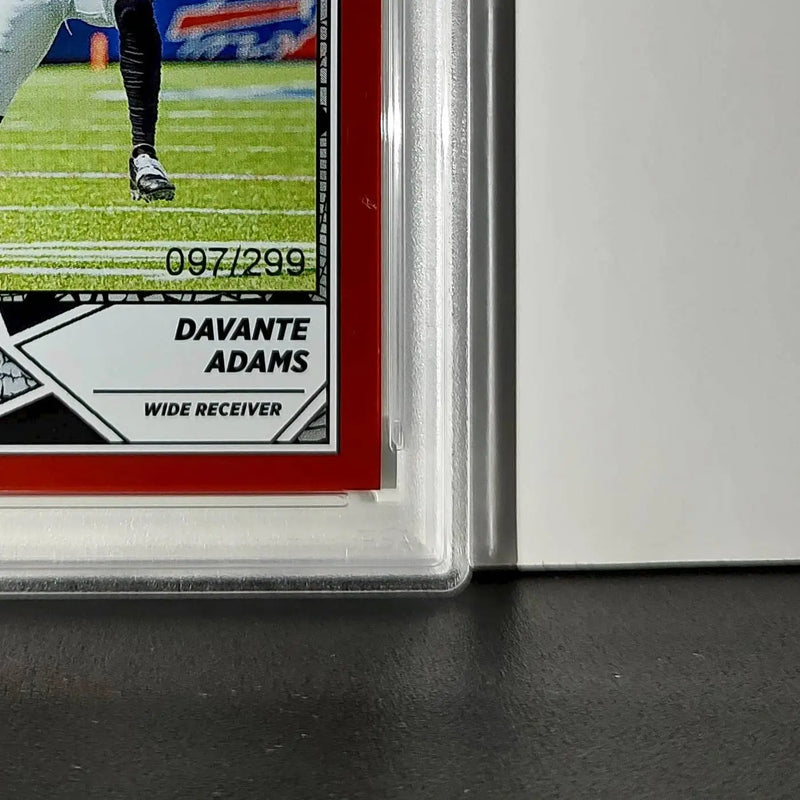 Davante Adams 2024 Panini Sticker Collection 097/299 #35 Red Foil PSA 8 NM-MT