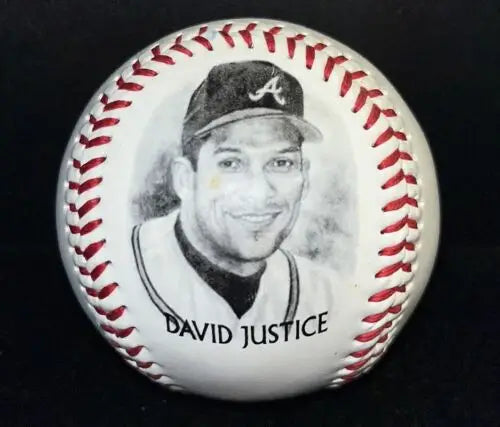 Dave Justice Fotoball featuring the 1996 Burger King logo and Atlanta Braves design