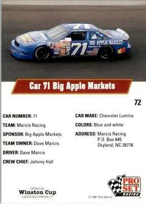Dave Marcis’ Car - 1991 Pro Set - #72 - Racing - Racing Card Single
