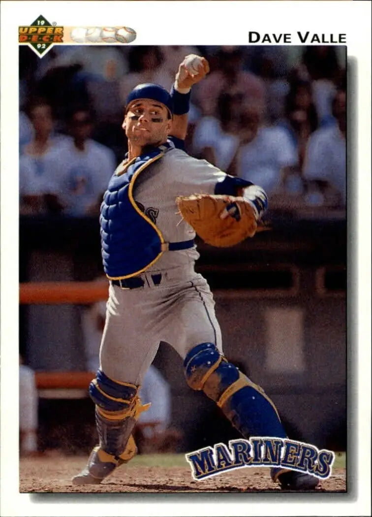 Dave Valle 1992 Upper Deck MLB #182 Baseball Card Seattle Mariners - Baseball Card Single