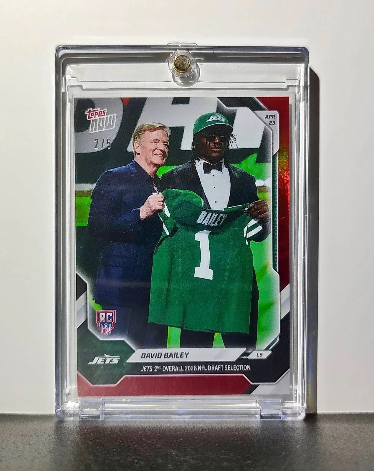 David Bailey Rookie 2026 Topps Now Draft Night #DBAL Red Foil 2/5 Card Jets - Football Card Single