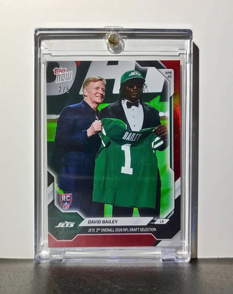 David Bailey Rookie 2026 Topps Now Draft Night #DBAL Red Foil 2/5 Card Jets - Football Card Single