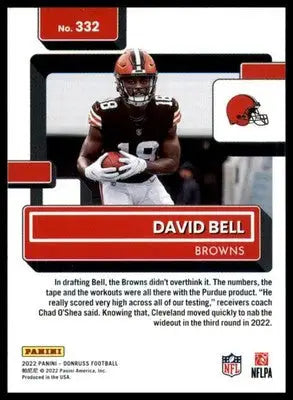 David Bell Rookie 2022 Donruss #332 Cleveland Browns - Football Card Single