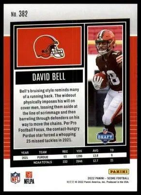 David Bell Rookie 2022 Score #382 Cleveland Browns - Football Card Single