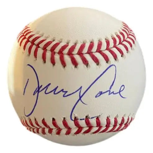 Autographed baseball featuring David Cone’s signature in blue ink on Rawlings ball