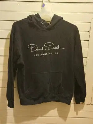 David Dobrik Hoodie Unisex M Black Embroidered Los Angeles Pullover Pocket - Apparel