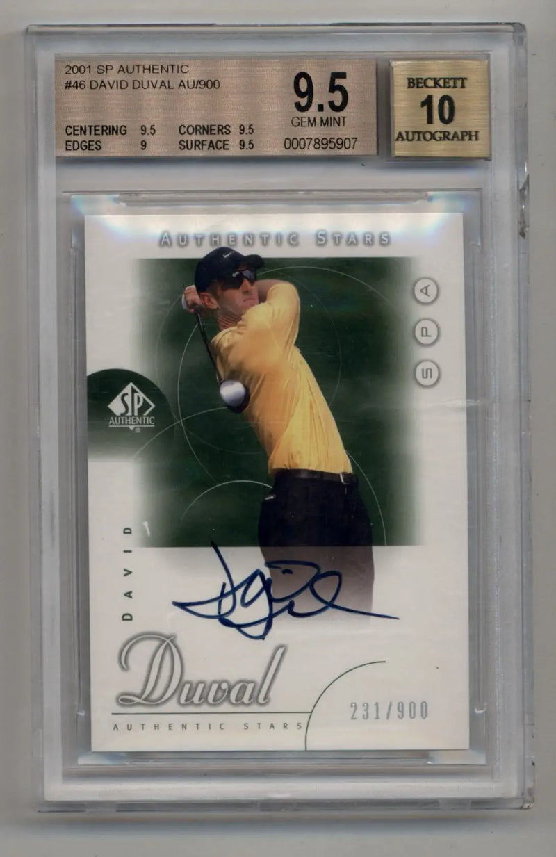 David Duval 2001 SP Authentic #46 Auto 231/900 BGS 9.5 Gem Mint - Other