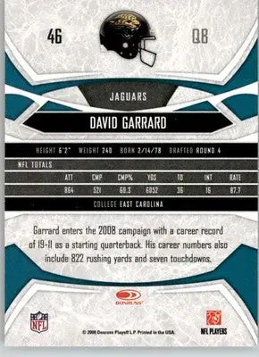 David Garrard - 2008 Donruss Gridiron Gear - #46 - Football - Football Card Single
