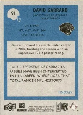 David Garrard - 2009 Philadelphia - #91 - Football - Football Card Single