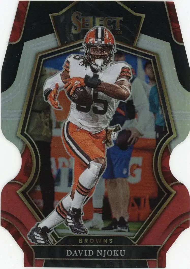 David Njoku 2022 Panini Select Premier Silver Die Cut #125 Cleveland Browns Card - Football Card Single