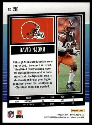 David Njoku 2022 Score #201 Cleveland Browns - Football Card Single