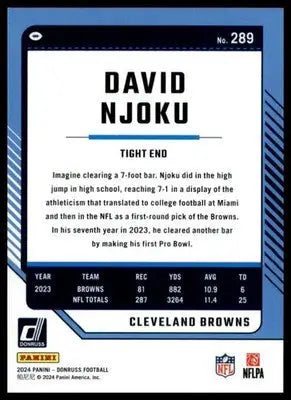 David Njoku 2024 Donruss #289 Cleveland Browns