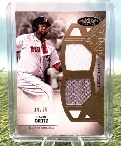 David Ortiz 2024 Topps Tier One Legends Dual Relic baseball card from Red Sox