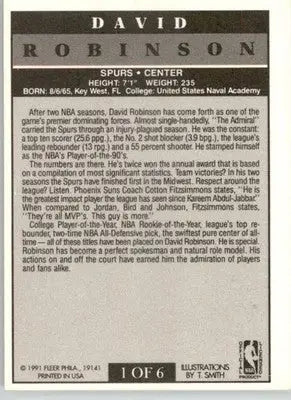 David Robinson - 1991-92 Fleer - #1 - Pro-Visions Basketball - Basketball Card Single