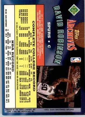 David Robinson - 1992-93 Topps Archives - #130 - Basketball - Basketball Card Single