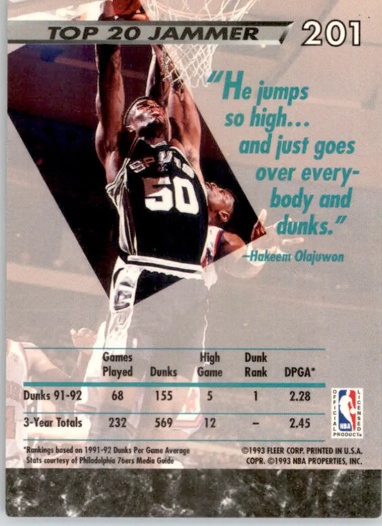 David Robinson - 1992-93 Ultra - #201 - Basketball - Basketball Card Single
