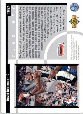David Robinson - 1993-94 Upper Deck - #TM24 - Team MVP Basketball - Basketball Card Single