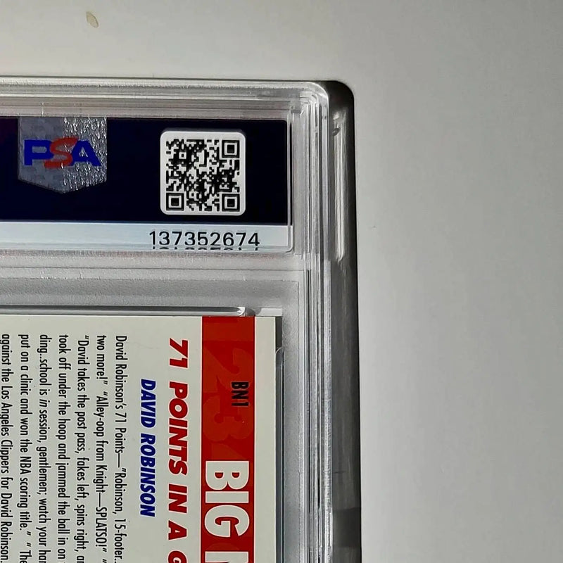 David Robinson 1994 NBA Hoops Big Numbers #BN1 Rainbow PSA 9 Mint
