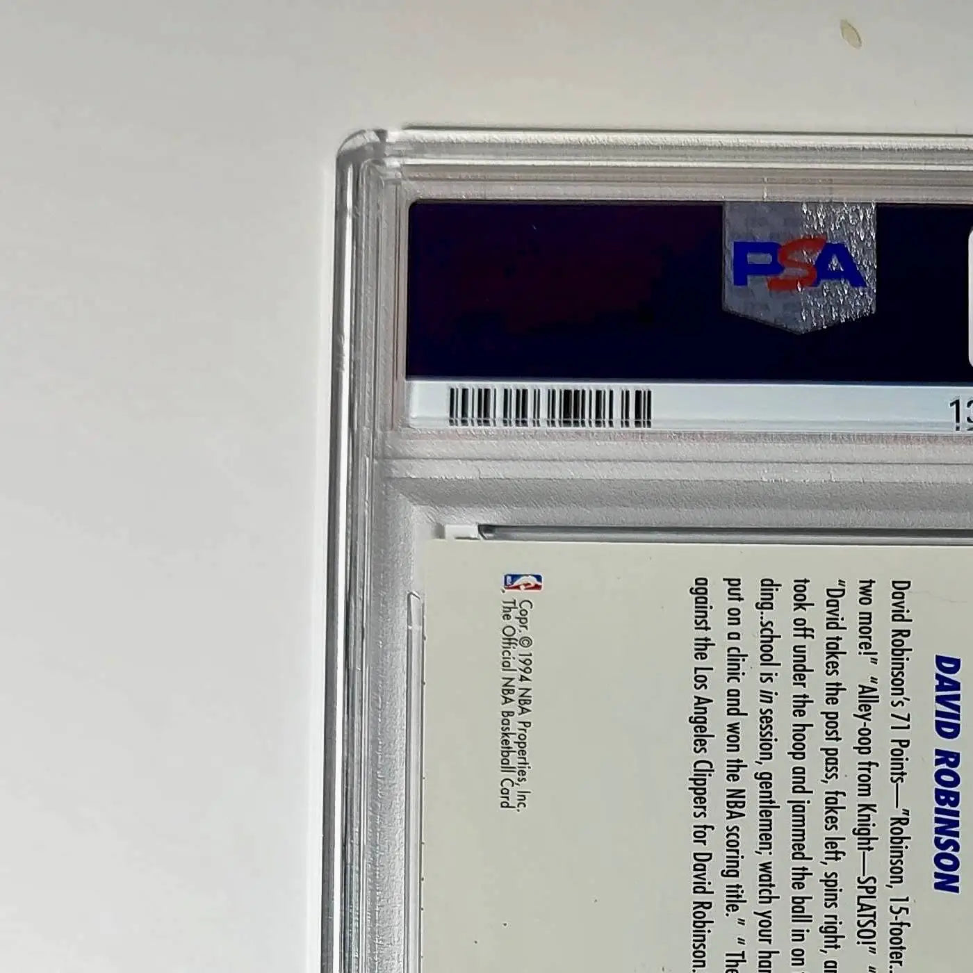 David Robinson 1994 NBA Hoops Big Numbers #BN1 Rainbow PSA 9 Mint