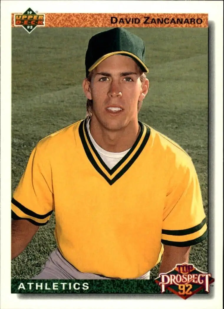 David Zancanaro 1992 Upper Deck MLB #54 Top Prospect Card Oakland Athletics - Baseball Card Single