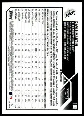 Davis Martin Rookie 2023 Topps #188 Chicago White Sox - Baseball Card Single