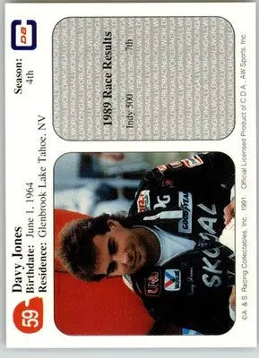 Davy Jones - 1991 All World - #59 - Racing - Racing Card Single