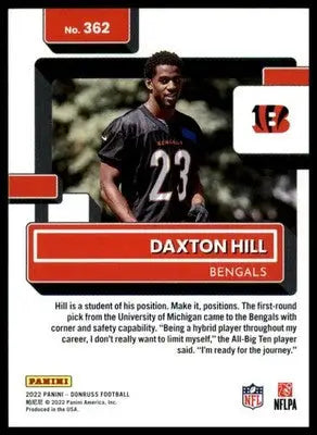 Daxton Hill Rookie 2022 Donruss #362 Cincinnati Bengals - Football Card Single