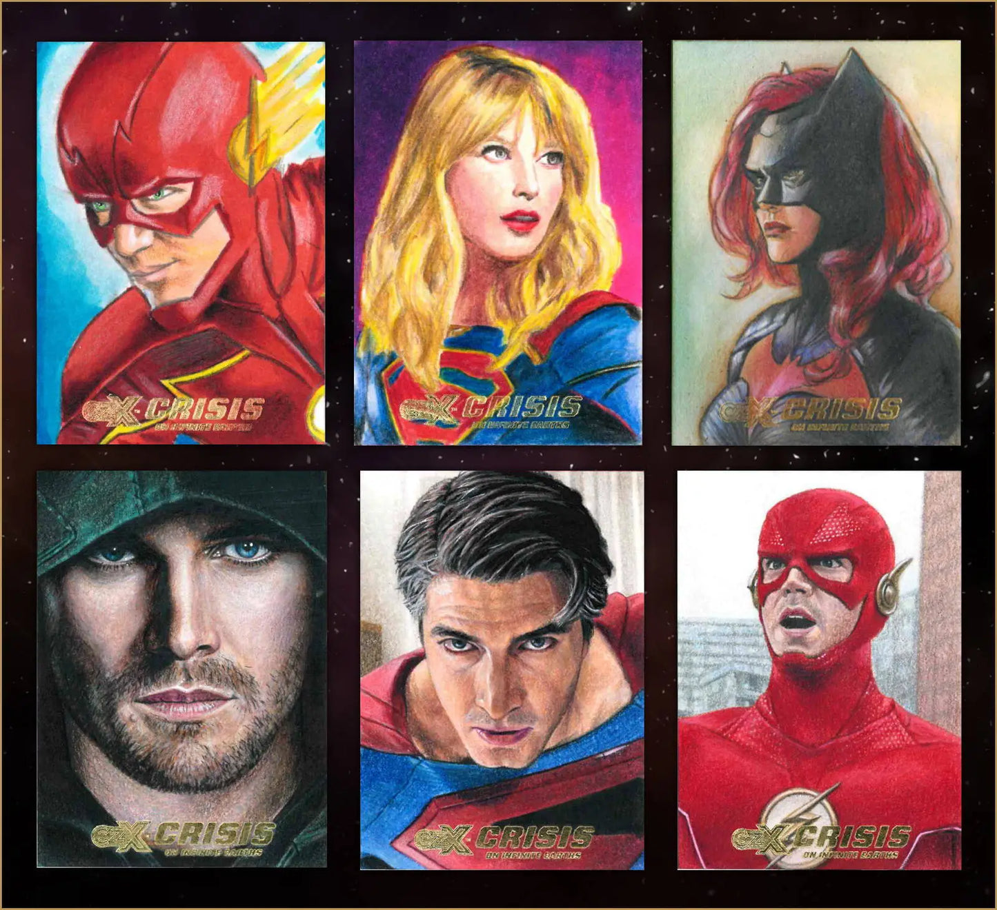 Superhero character portraits in DC Comics Crisis on Infinite Earths CZX Super Premium Card Box