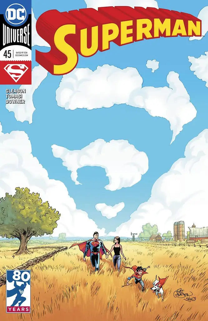 Comic book cover of DC COMICS SUPERMAN #45 featuring Superman’s logo and characters
