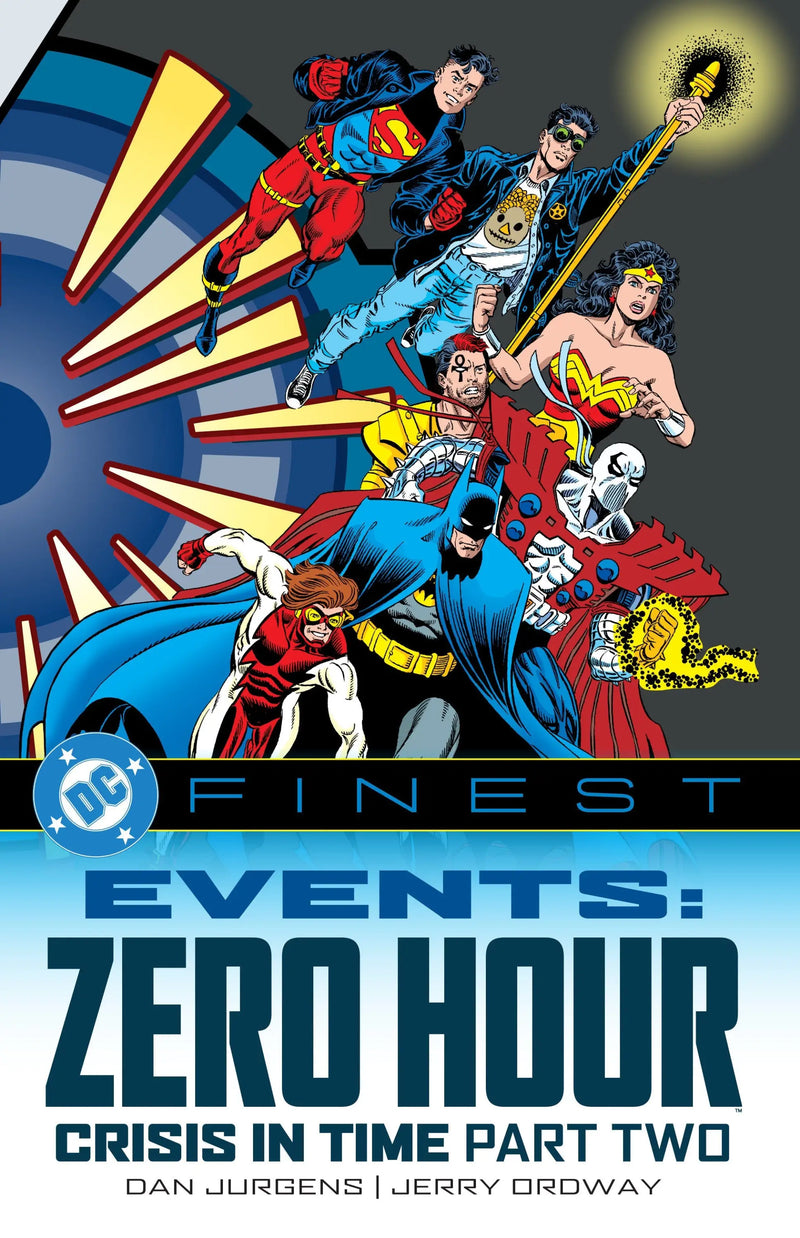 Comic book cover from DC Finest Zero Hour Part Two showcasing Justice League comics history