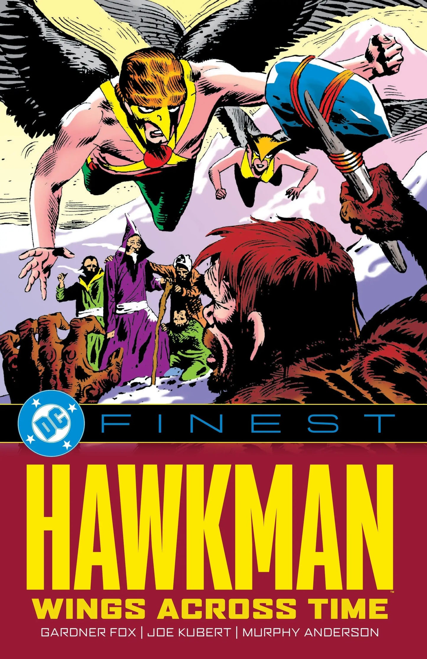 Comic book cover for DC Finest Hawkman Wings Across Time featuring Hawkman in action