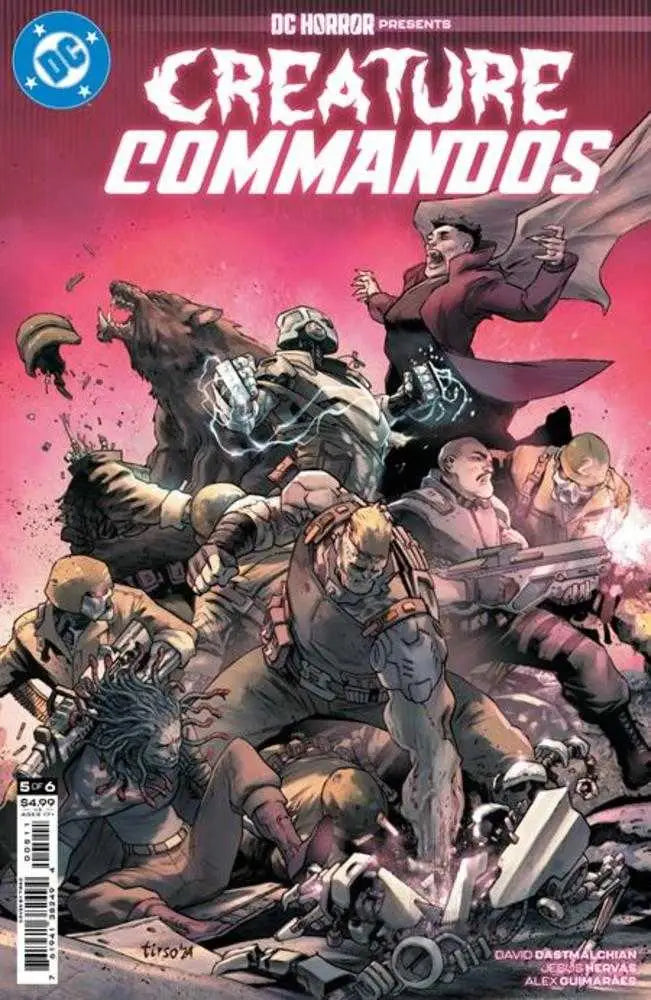 Creature Commandos comic book cover from DC Horror Presents Creature featuring a robot army immune