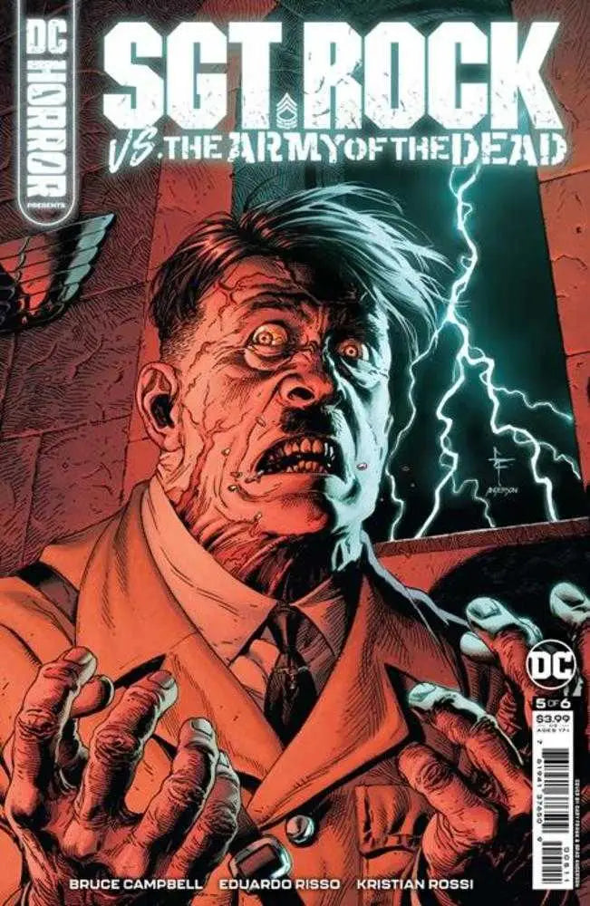 Comic book cover of DC Horror Presents Sgt Rock vs The Army Of The Dead #5 with lightning