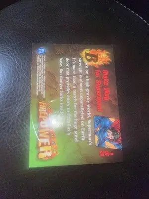 Superman trading card from DC Insert Card Firepower Maximum Firepower series