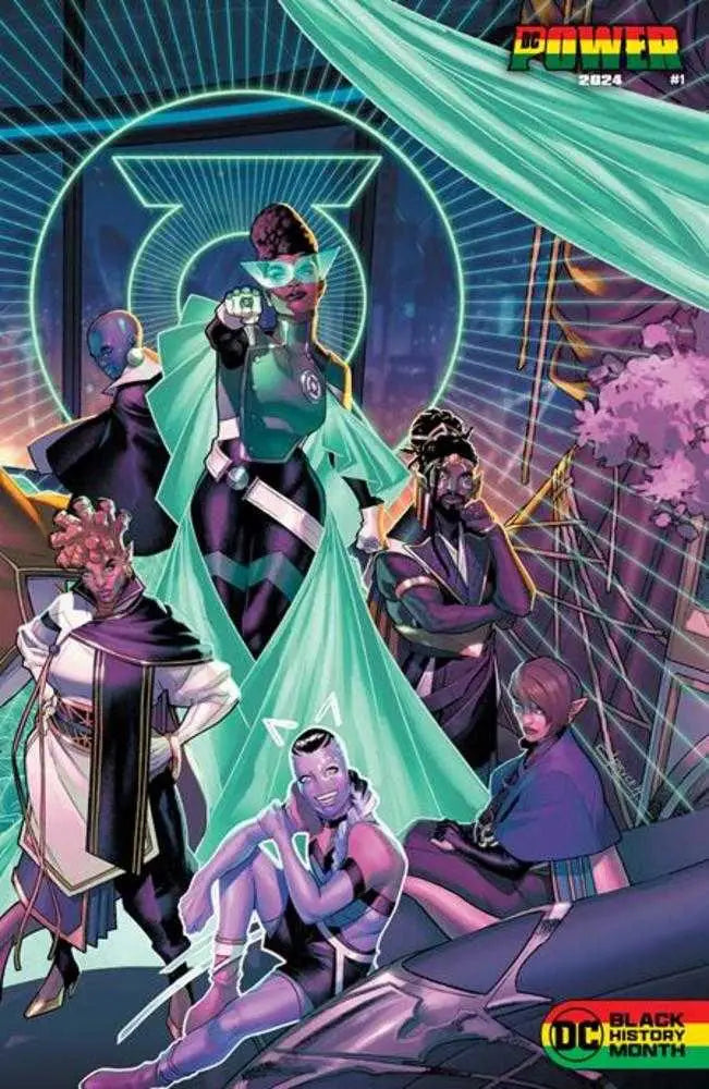 DC Power 2024 #1 Cover B by Jamal Campbell features dynamic characters and turquoise elements
