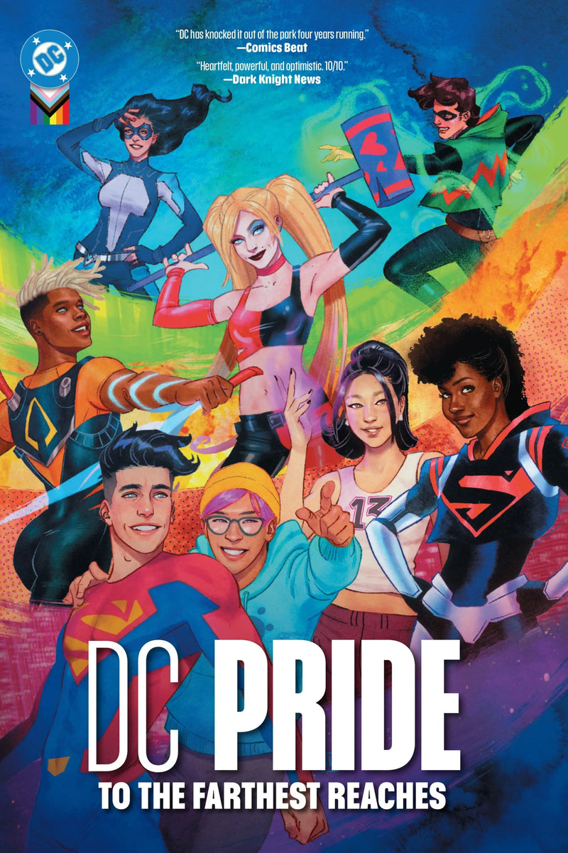 DC Pride comic book cover celebrating LGBTQIA+ community and universe-spanning travelogue