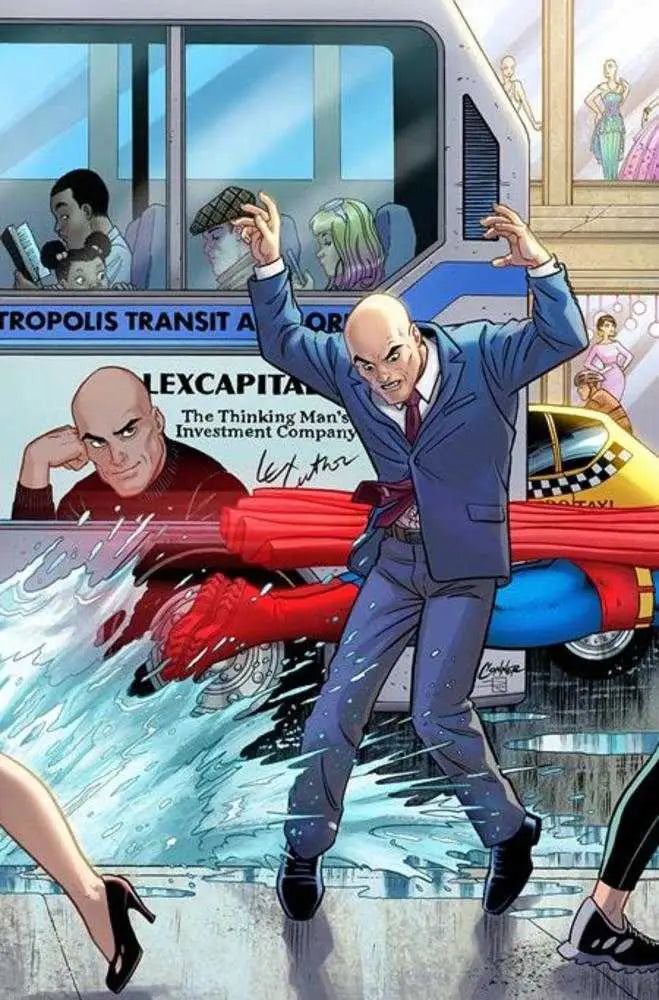 Comic book panel from DCs Lex And The City #1 Shot Cover by Amanda Conner featuring Lex Luthor